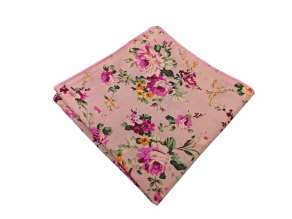 Pink Floral Cotton Pocket square