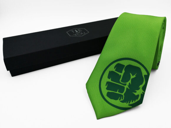 Hulk Lime green silk necktie