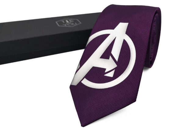 Avengers Purple White Necktie