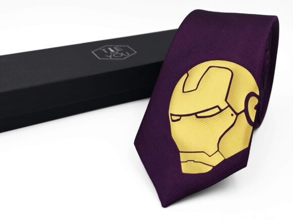 Iron Man Purple Gold Necktie