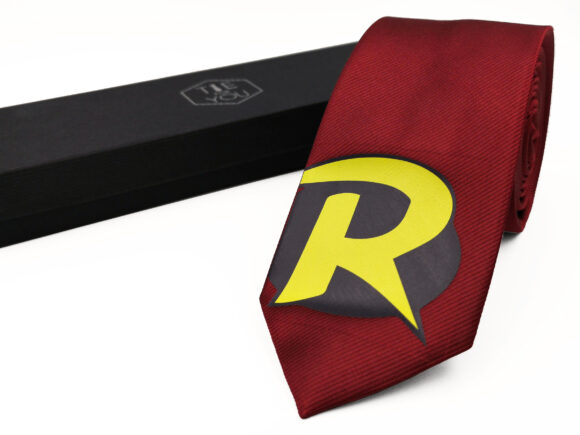 Robin Red silk necktie