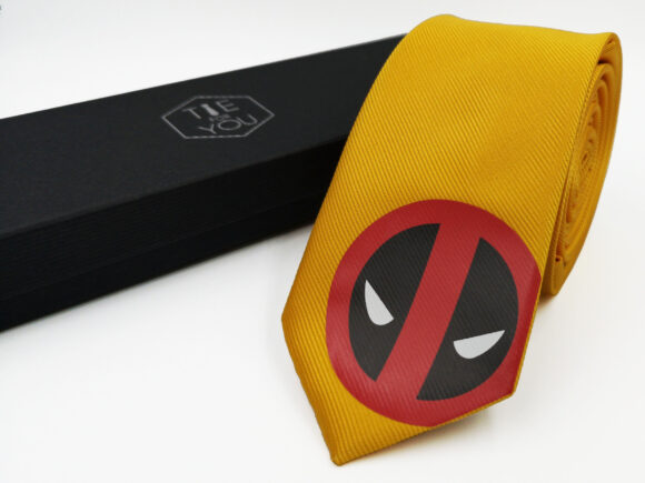Deadpool Mustard silk necktie