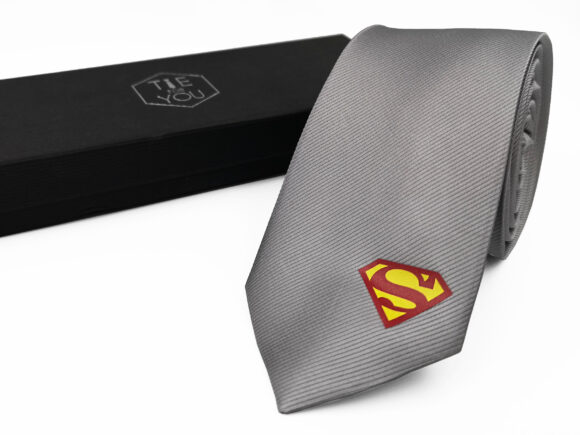 Superman Grey silk necktie