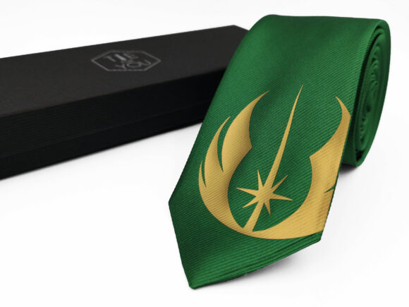 Jedi Order Green Gold silk necktie