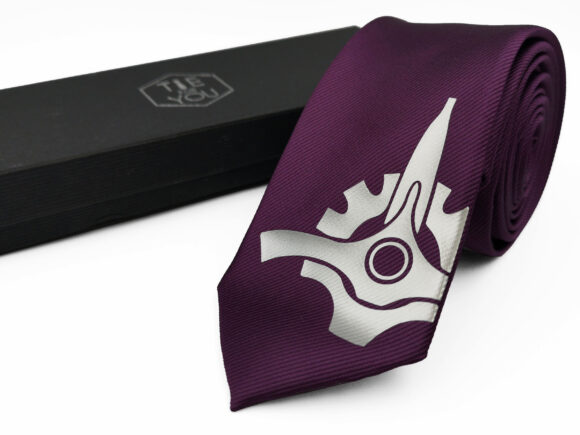 Galactic Senate Purple silver silk necktie