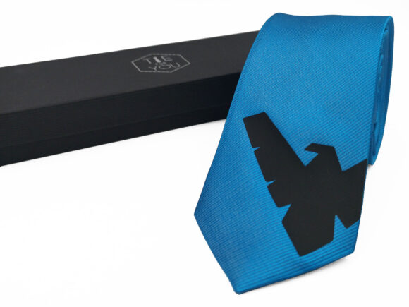 Batman Nightwing Aqua black silk necktie