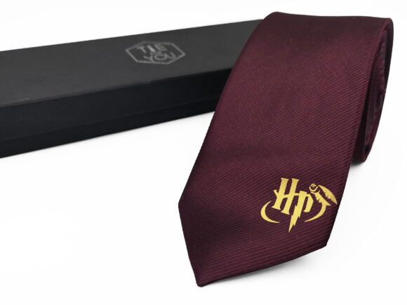 Harry Potter Maroon Gold silk necktie