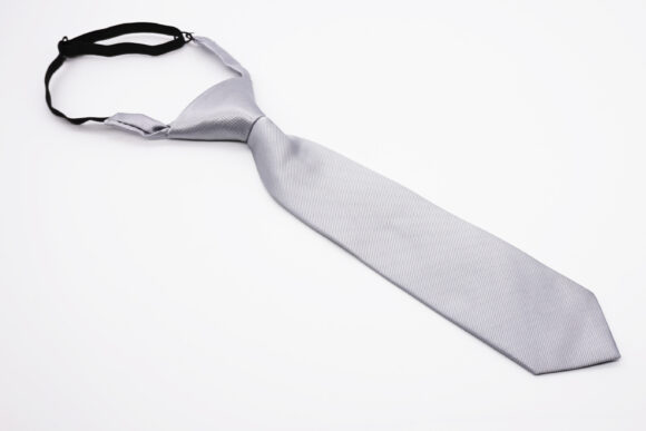 Grey pre-tied adjustable kids necktie