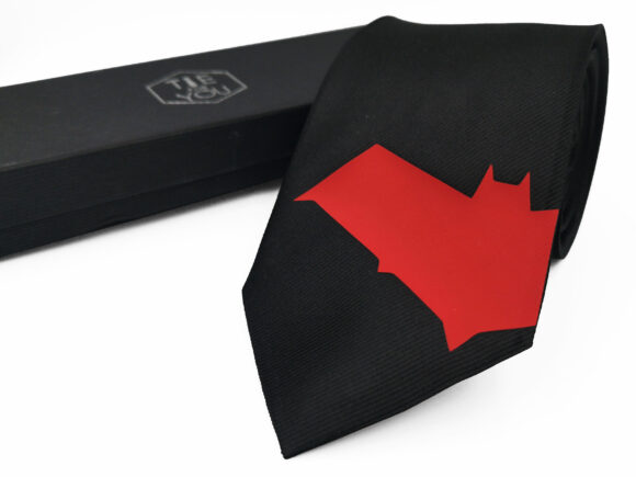 Batman vs Superman Black red silk necktie