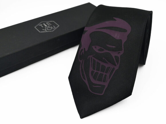 Joker Black Purple silk necktie